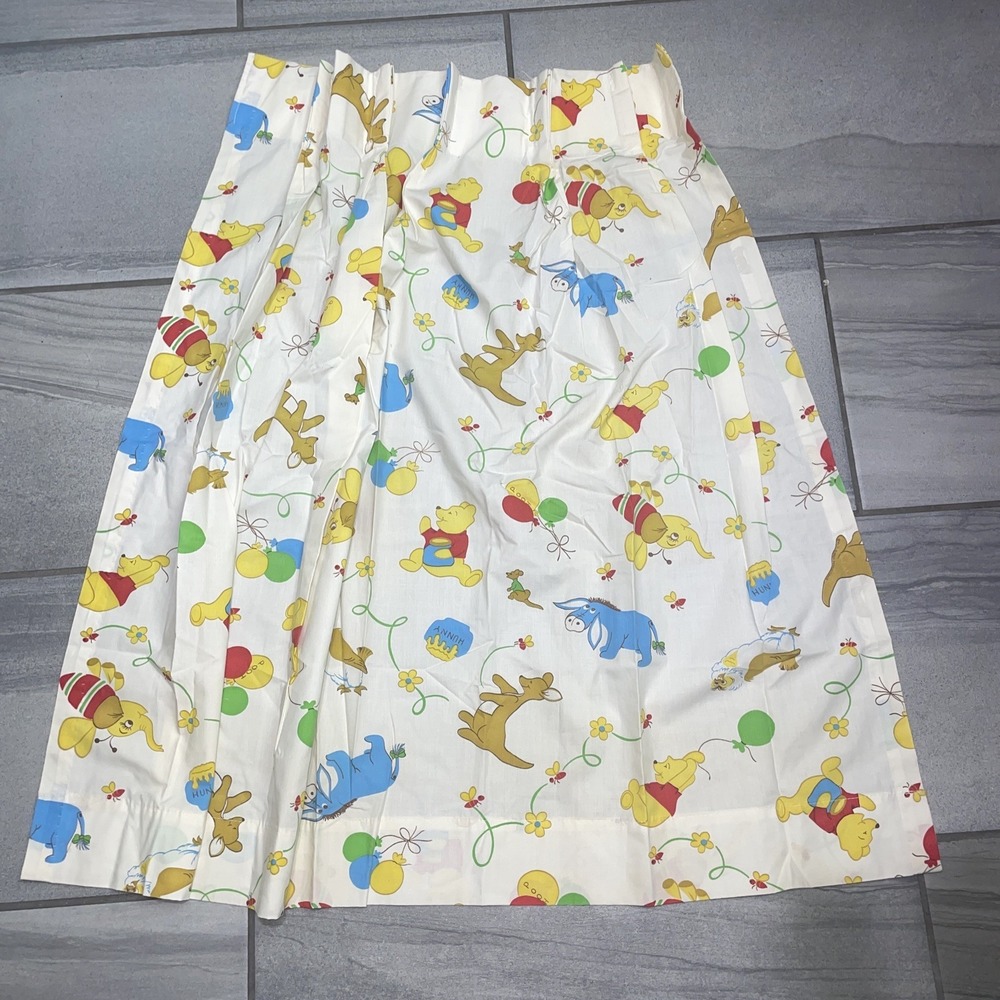 Vintage Sears Perma Prest Winnie The Pooh Collection Curtains Set Of 4 & Valance
